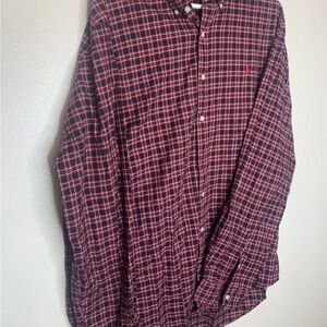 Ralph Lauren Men's Red and Black Plaid Shirt